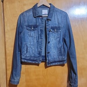 BONGO Blue Cropped Jean Jacket Fitted Style